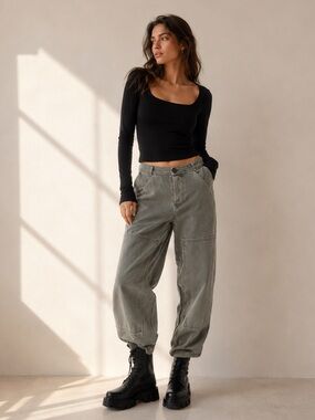 Free People‎ Turn Away Tapered Carpenter Pants